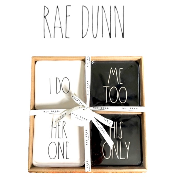 RAE DUNN➕NEW Wedding Coasters Set - Picture 1 of 5